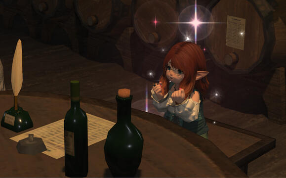 Ayu sitting down to order a meal Ayu sitting down to order a meal