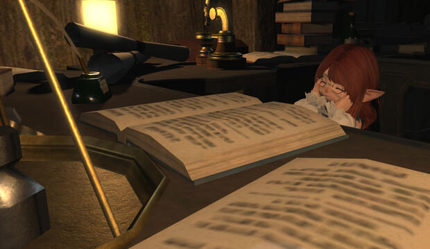 Ayu on study night Ayu studying a book pleasantly